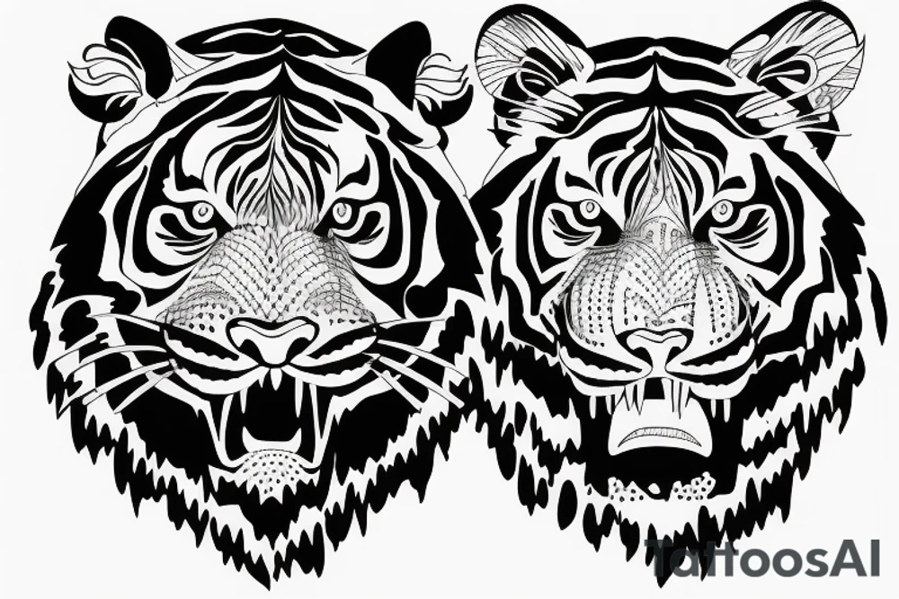 powerful tiger peaceful tattoo idea