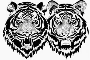 powerful tiger peaceful tattoo idea