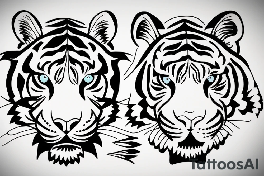 powerful tiger face peaceful tattoo idea