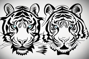 powerful tiger face peaceful tattoo idea
