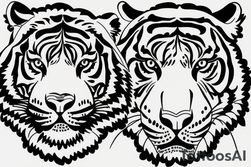 powerful tiger face peaceful tattoo idea