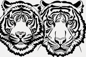 powerful tiger face peaceful tattoo idea