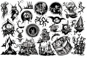 Adventure, Fantasy, and Horror from the movie The Pagemaster. tattoo idea