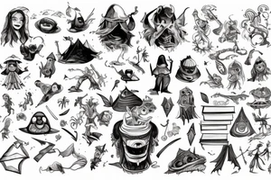 The book characters Adventure, Fantasy, and Horror from the movie The Pagemaster. tattoo idea