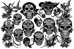 Skull and spider tattoo idea