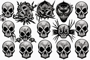 Skull and spider tattoo idea