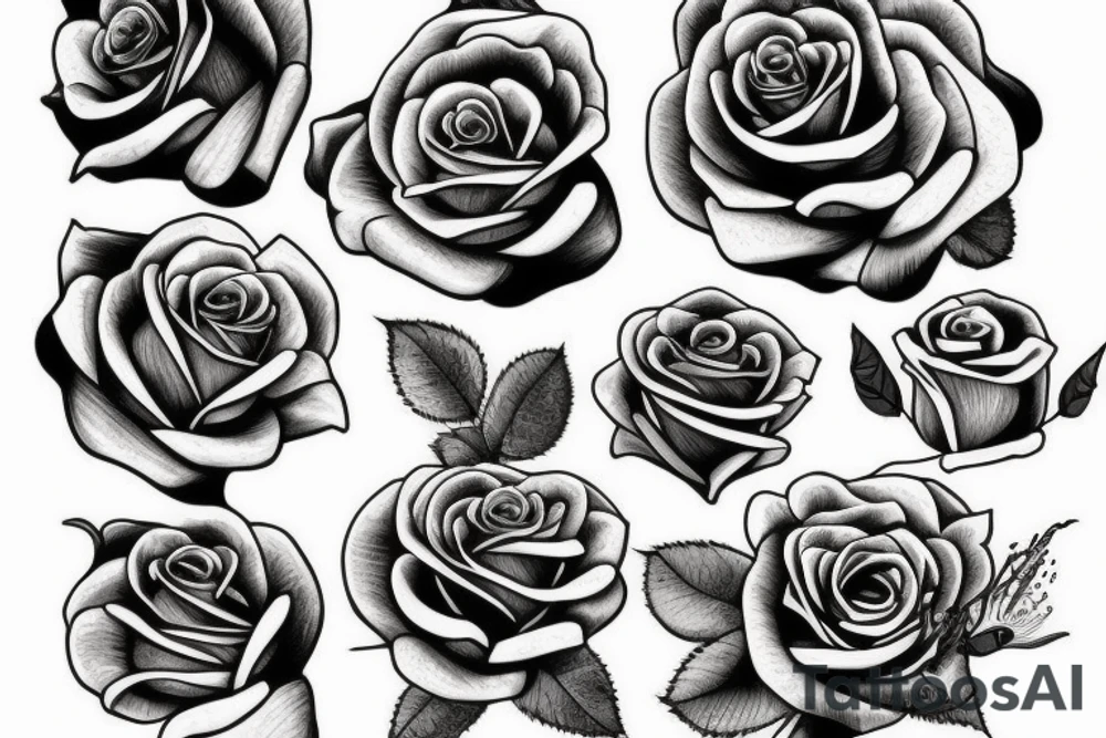 Rose outline only tattoo idea