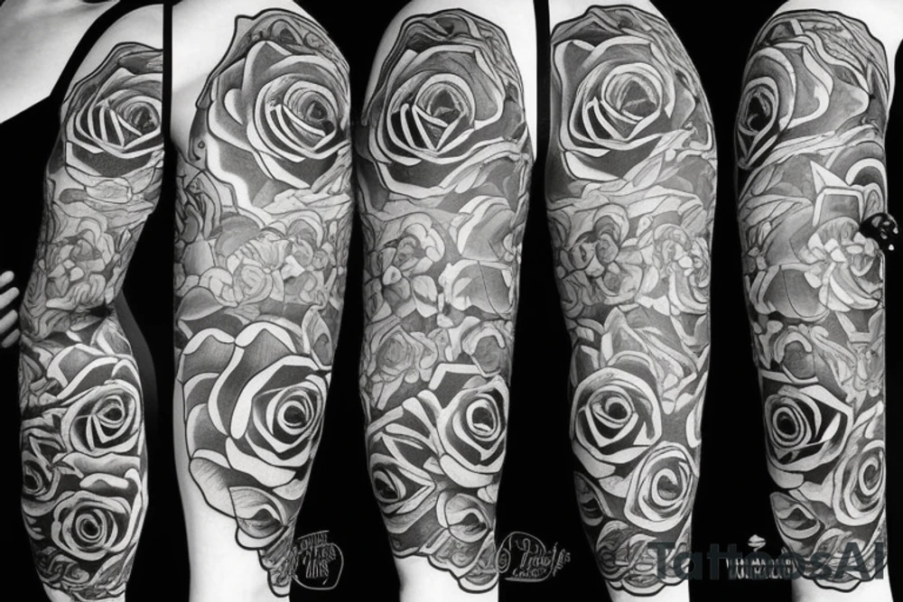 Rose outline only tattoo idea