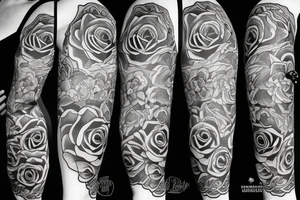 Rose outline only tattoo idea