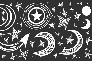 arrow with moon and star tattoo idea