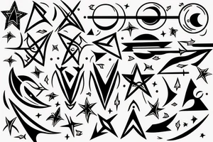 arrow with moon and star tattoo idea