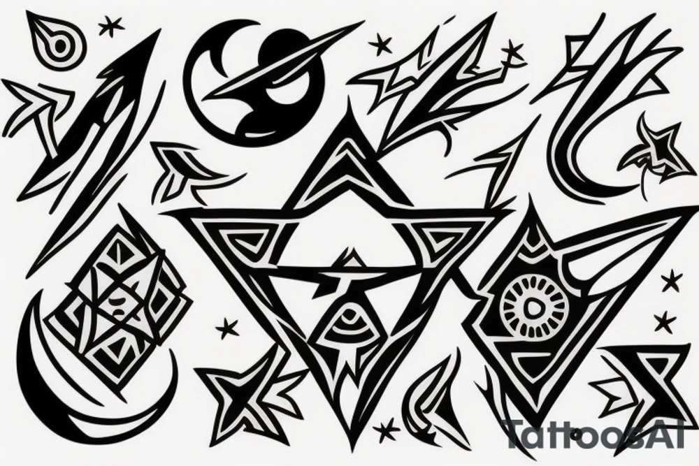 arrow with moon and star tattoo idea