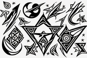 arrow with moon and star tattoo idea