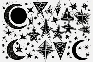 arrow with moon and star tattoo idea