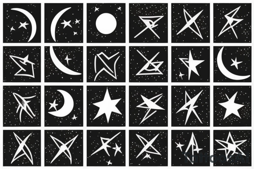 arrow with moon and star tattoo idea