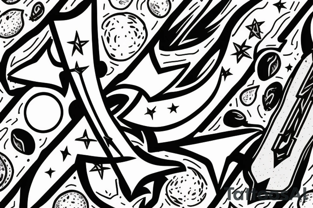 moon and star and arrow tattoo idea