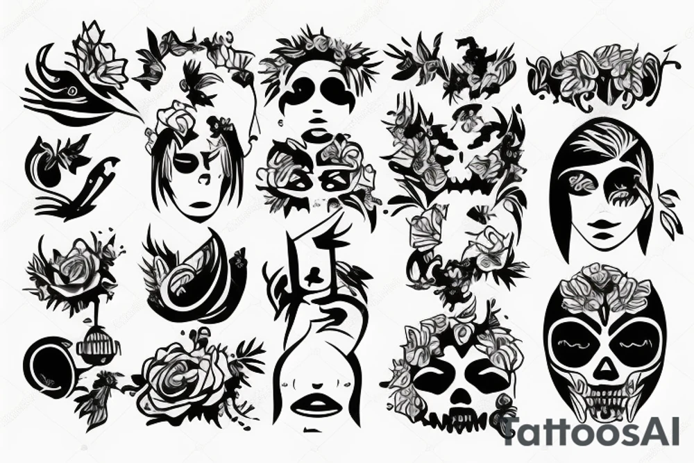 pain , cry tattoo idea