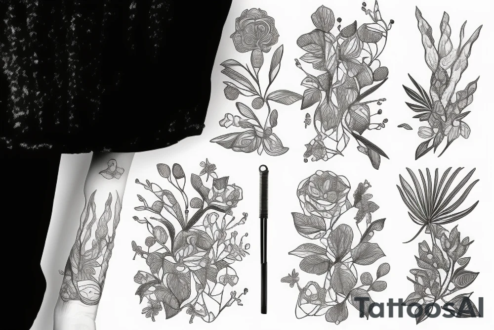 Spoon with plants tattoo idea