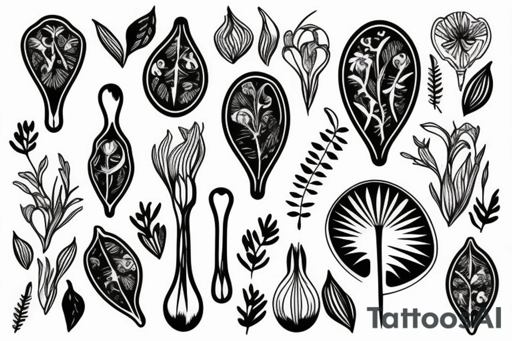 Spoon with plants tattoo idea