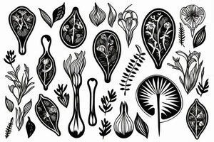 Spoon with plants tattoo idea