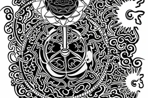 American traditional black vase with white lotus tile inside it from avatar the last airbender inside it tattoo idea