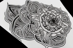 American traditional black vase with white lotus tile inside tattoo idea