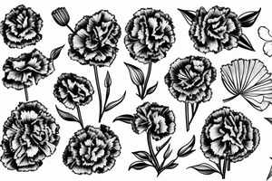 carnation flower with the name Eli tattoo idea