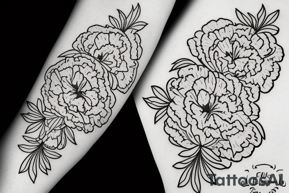carnation flower with the name Eli tattoo idea