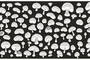 Blossom mushrooms with eyes tattoo idea