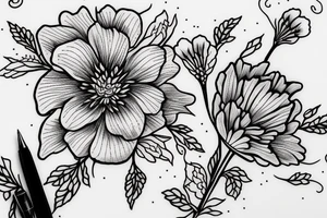 carnation flower with the name Eli tattoo idea