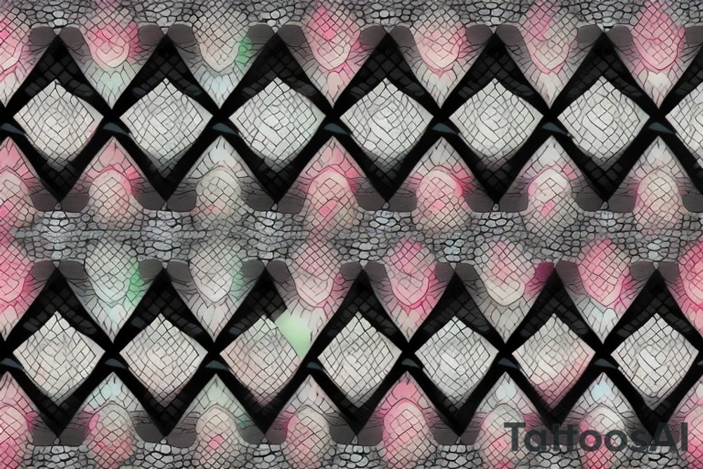 Dragon scales with eyes mixed in tattoo idea