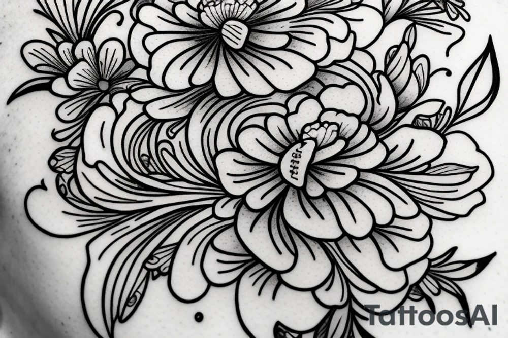carnation flower with the name Eli tattoo idea