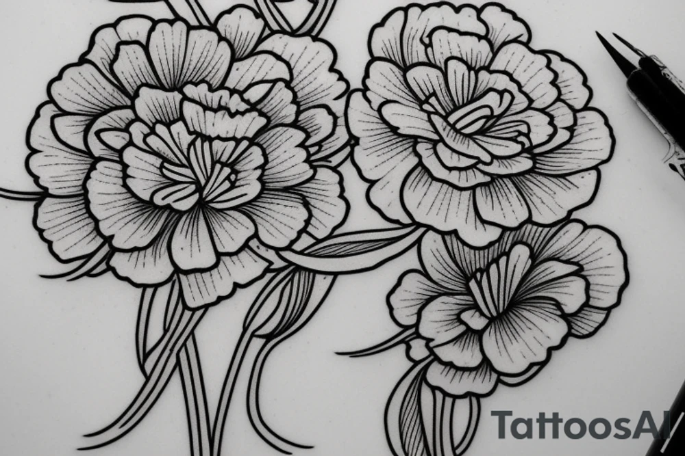 carnation flower with the name Eli tattoo idea