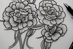 carnation flower with the name Eli tattoo idea