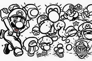 Bad super mario doing shrooms tattoo idea