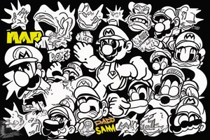 Bad super mario doing drugs tattoo idea