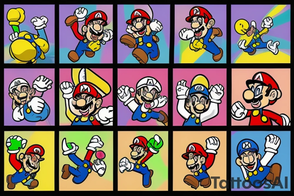Bad super mario doing drugs tattoo idea