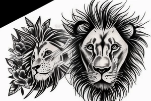 Aggresive line with blue eyes tattoo idea