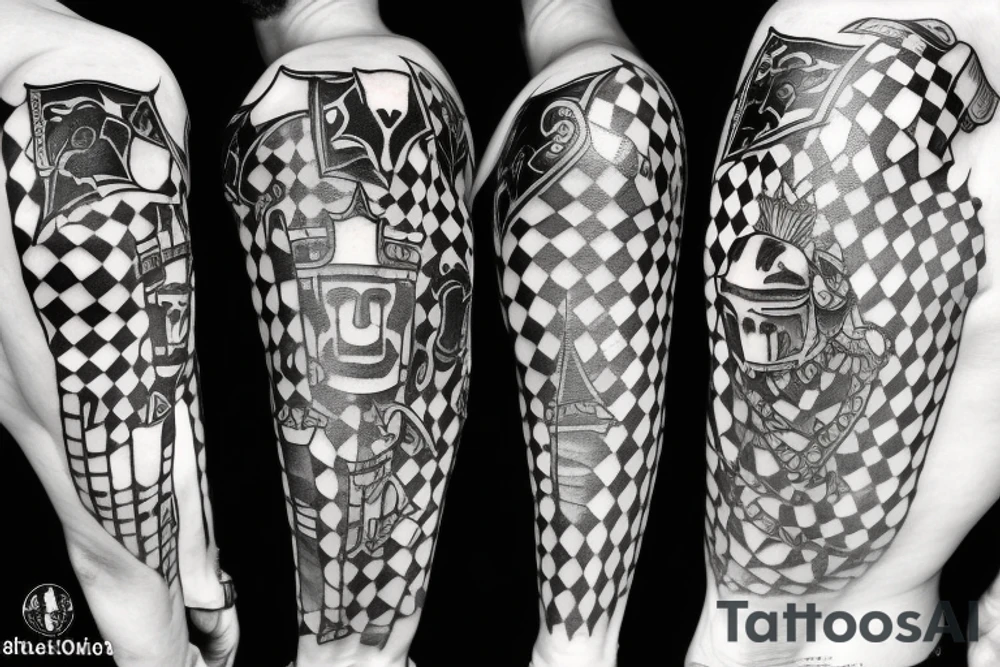 A ghost knight chessboard piece tattoo idea