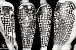 A ghost knight chessboard piece tattoo idea