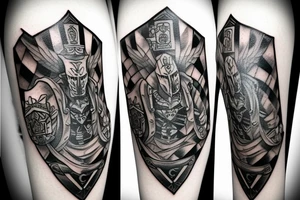A ghost knight chessboard piece tattoo idea