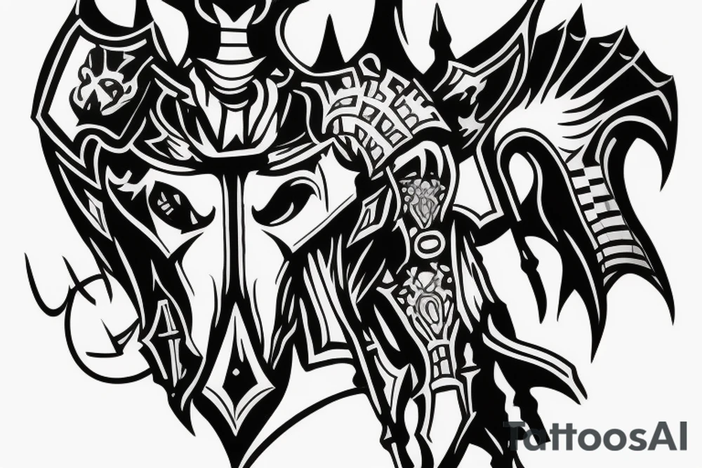 A ghost knight chessboard piece tattoo idea