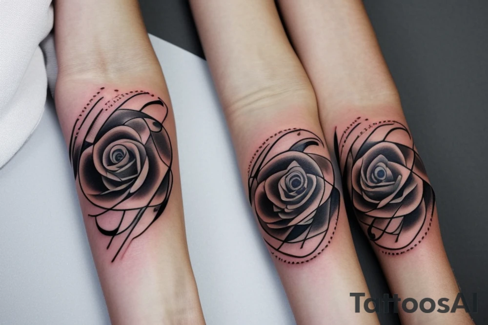 Black "family" tattoo on forearm with a rose next to it tattoo idea