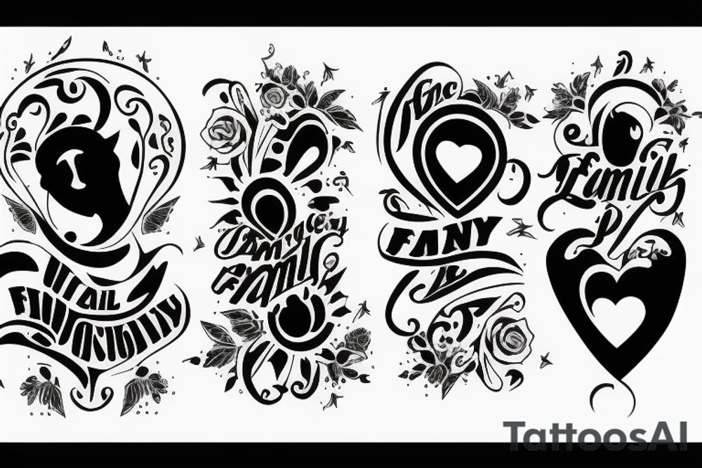 Black "family" tattoo on the forearm tattoo idea
