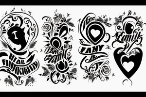 Black "family" tattoo on the forearm tattoo idea