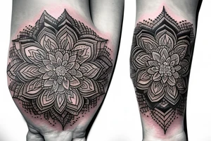 Mandala arm tattoo with crystal tattoo idea