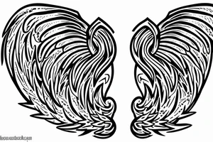 Angel wings with a cloxk in centre tattoo idea