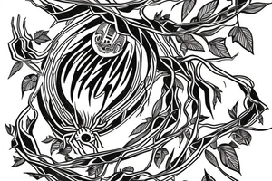 Native American spider surrounded by vine tattoo idea