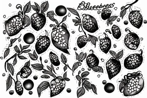 Blueberries with a bumblebee tattoo idea