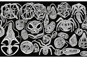 Incan tribal spider surrounded by ayahuasca vine tattoo idea